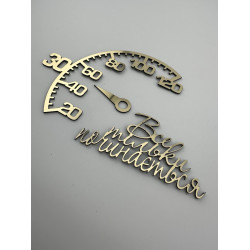 Топпер для торта спідометр Все тільки починається, набір дзеркальних золотих топерів на верх торт